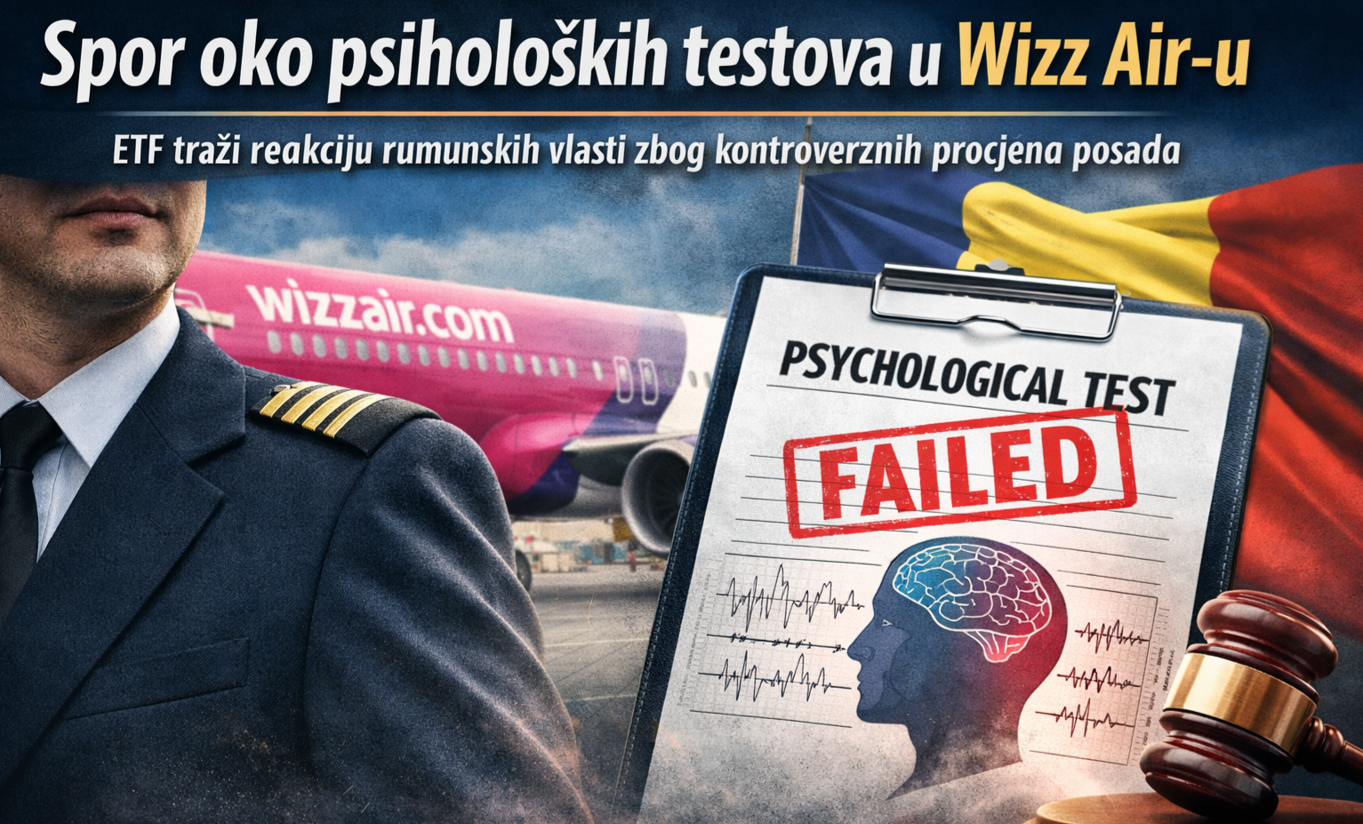 ETF traži reakciju rumunskih vlasti: spor oko psiholoških testova u Wizz Air-u