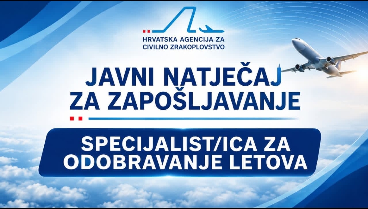 Hrvatska agencija za civilno vazduhoplovstvo raspisala međunarodni oglas za zapošljavanje