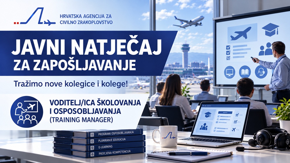 Agencija za civilno vazduhoplovstvo Hrvatske raspisala konkurs za zapošljavanje